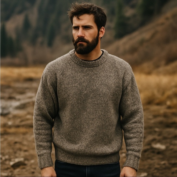 Vintage Eddie Bauer men's Wool Chunky grandpa sweater Size XL Heavy Knit - Picture 1 of 11